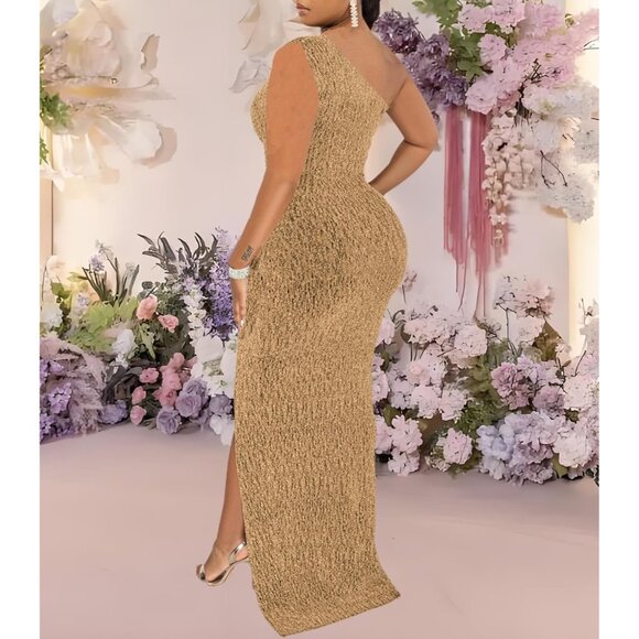 Plus Size Sleeveless Sparkly Evening Gown Formal Party Dress Elegant - Picture 3 of 7